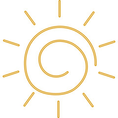 Doodle Kids Drawing Neon Sun