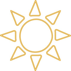 Doodle Kids Drawing Neon Sun