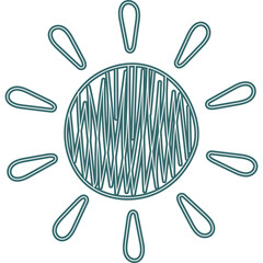 Doodle Kids Drawing Neon Sun