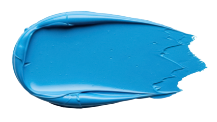 Vibrant blue paint stroke isolated PNG on transparent background, abstract artistic element for graphic design and creative projects