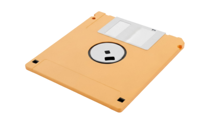 Vintage floppy disk PNG isolated on transparent background, retro computer storage media for data backup and nostalgic design