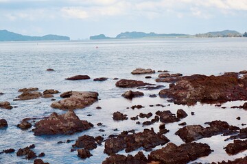 rocks in the sea in greece