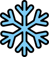 Obraz premium Soft Blue Snowflake with Rounded Edges, Modern Winter Snow Crystal Vector Icon