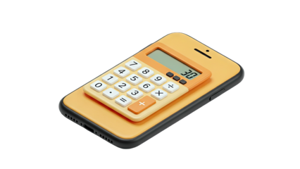 Calculator on Smartphone: Digital Calculation Concept