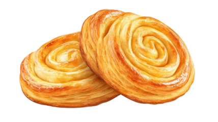 Palmier pastry cookies crispy sweet French dessert heart shaped puff pastry snack isolated on white background