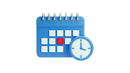Calendar and Clock Illustrate Time Management