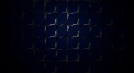 Obraz premium Dark blue 3D cubes pattern background