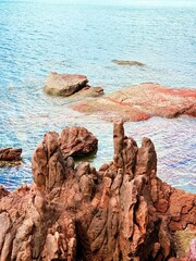rocks in the sea in greece
