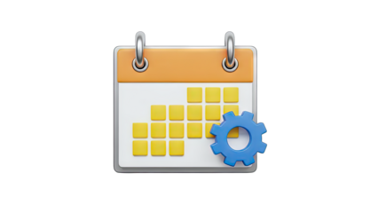 Calendar with Gear Icon: Planning and Settings Concept