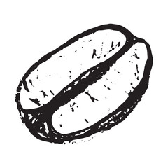Fototapeta premium Hand drawn fresh roasted coffee bean Arabica robusta seed doodle Single element for print, web, design, decor
