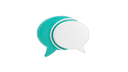 3D Speech bubble icon on transparent background