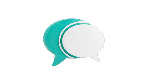 3D Speech bubble icon on transparent background - Powered by Adobe