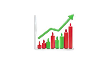 Candlestick Chart Showing Growth and Success