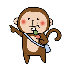 食べ歩きをする猿