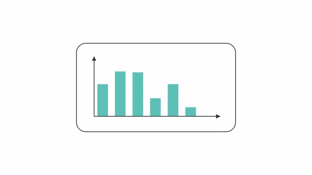 A simple graphic illustration of a bar chart showing data distribution and trends.