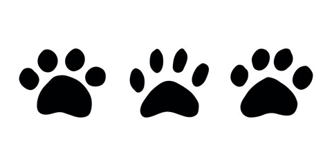Set of hand drawn cute cat's paw Cat, dog, animal footprint in doodle style Single element for print, web, design, decor, greeting cards, children's prints © Daria Shane