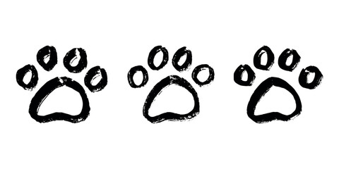 Set of hand drawn cute cat's paw Cat, dog, animal footprint in doodle style Single element for print, web, design, decor, greeting cards, children's prints © Daria Shane