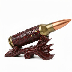 Modern Bullet-Style Office Desk Decoration Isolated on White Background &ndash; High Detail Minimal Workspace Object