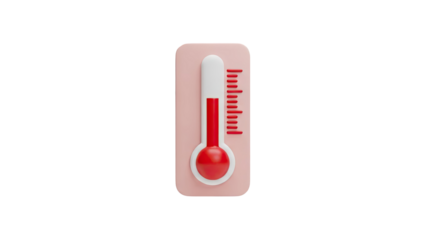 3D Thermometer on transparent background