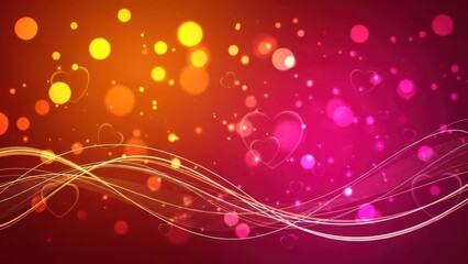 Vibrant heart shapes and lines on gradient background