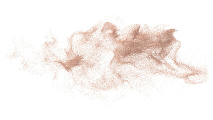 3D rendering of scattered sand granules or dirt on transparent background
