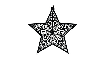 Obraz premium Intricate star ornament with detailed filigree design a striking silhouette