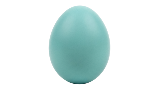 Robin s egg isolated PNG on transparent background, light blue egg for Easter and spring designs, realistic style - Powered by Adobe