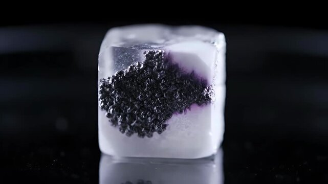 Close up view of a single crystal of sodium chloride