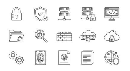 Illustrations of various security measures and data protection