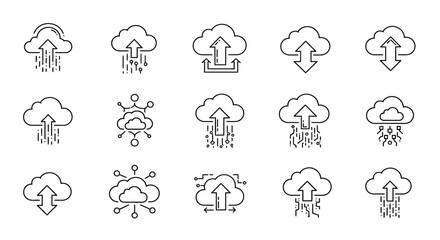 Obraz premium Collection of weather and cloud icons