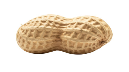 Naklejka premium Single peanut in shell isolated PNG, close-up of textured brown legume on transparent background, healthy snack and ingredient for cooking