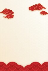 Traditional Chinese New Year Background with Auspicious Clouds and Wavy Patterns for Festive Celebrations.