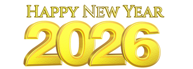 Happy New Year Celebration Background with Golden Text and Sparkles