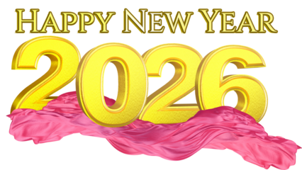 Happy New Year Celebration Background with Golden Text and Sparkles