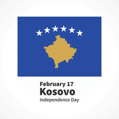 Obraz premium Kosovo flag illustration on white background