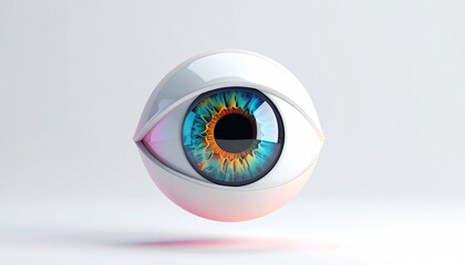 Rendered 3D eyeball against a soft gradient background