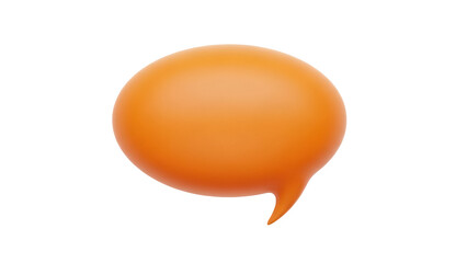 Orange speech bubble PNG isolated on transparent background, communication and social media concept for graphic design