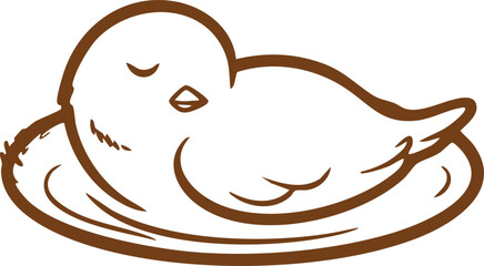 Fototapeta premium Sleeping bird in a nest