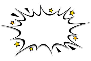 アメコミデザインのトゲトゲふきだし