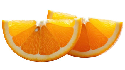 Vibrant orange slices PNG isolated on transparent background, juicy citrus fruit for healthy eating and refreshing summer drinks
