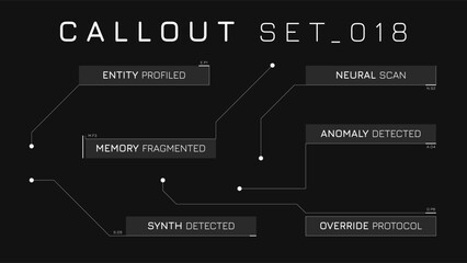 Callout Hud Pack Containing Windowed Info Tags For Display