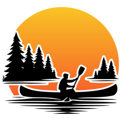 Kayaking Logo Illustration.