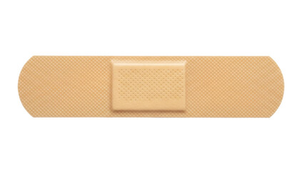 Adhesive bandage PNG isolated on transparent background, first aid plaster for wound care and medical treatment, skin tone