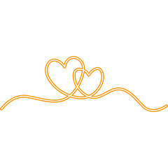 Continuous Line Heart Neon