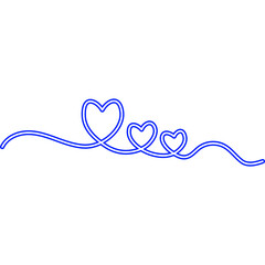 Continuous Line Heart Neon