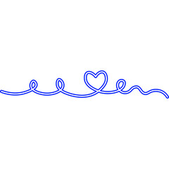 Continuous Line Heart Neon