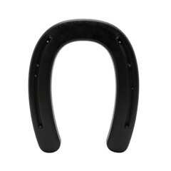 Black plastic horseshoe isolated