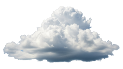 Fluffy cumulus cloud PNG isolated on transparent background, atmospheric weather element for design projects and compositing, sky cloudscape