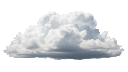 Fluffy cumulus cloud PNG isolated on transparent background, atmospheric weather element for design projects and compositing