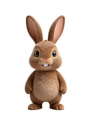 Obraz premium Cute 3D Rabbit with Pink Ears Smiling